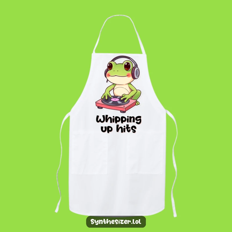 Funny Frog DJ Apron: Spin Your Tracks with Kitchen Humor