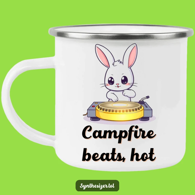 Funny Bunny DJ Camping Mug: Party Ready, Hilarious Funny Gift