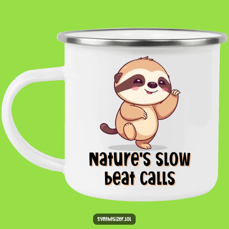 Funny Sloth Tapping Foot Camping Mug: Adventure & Hilarious Sips Gift
