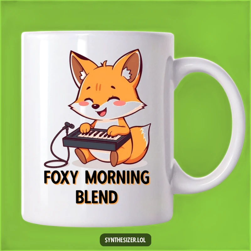 Funny Fox DJ Mug Gift: Fox Plays Keyboard Mixer, Perfect Music Producer