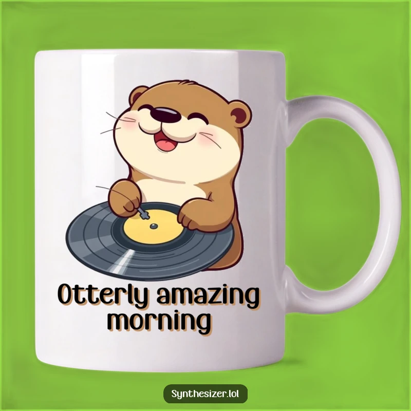 Funny Otter DJ Mug Gift: Otter Scratches Vinyl with Joy, Perfect Music Fan