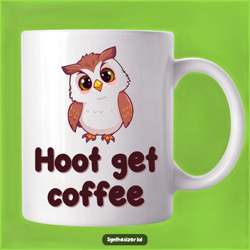 Funny Owl DJ Light Mug: Curious Night Owl's Hilarious Party Gaze Gift