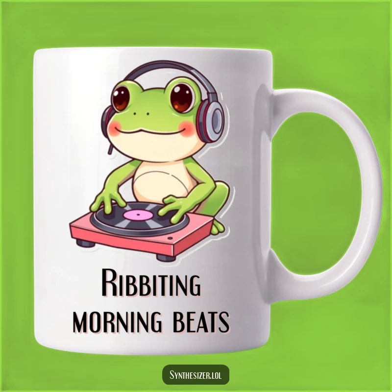 Funny DJ Frog Headphones Mug: Bouncy Beat Maker's Hilarious Gift for Music Lovers
