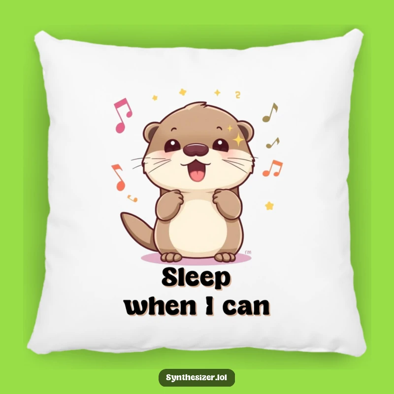 Funny Otter Music Pillow: Cozy Comfort with Sparkling, Energetic Vibes