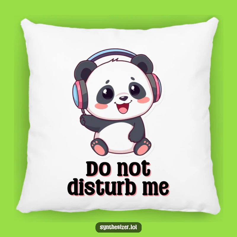 Funny Panda DJ Pillow: Panda Bops Head with Headphones, Cozy Music Themed Gift