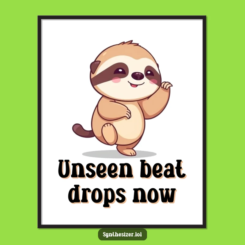 Funny Sloth Tapping Foot Digital Art: Instant Hilarious Decor Gift