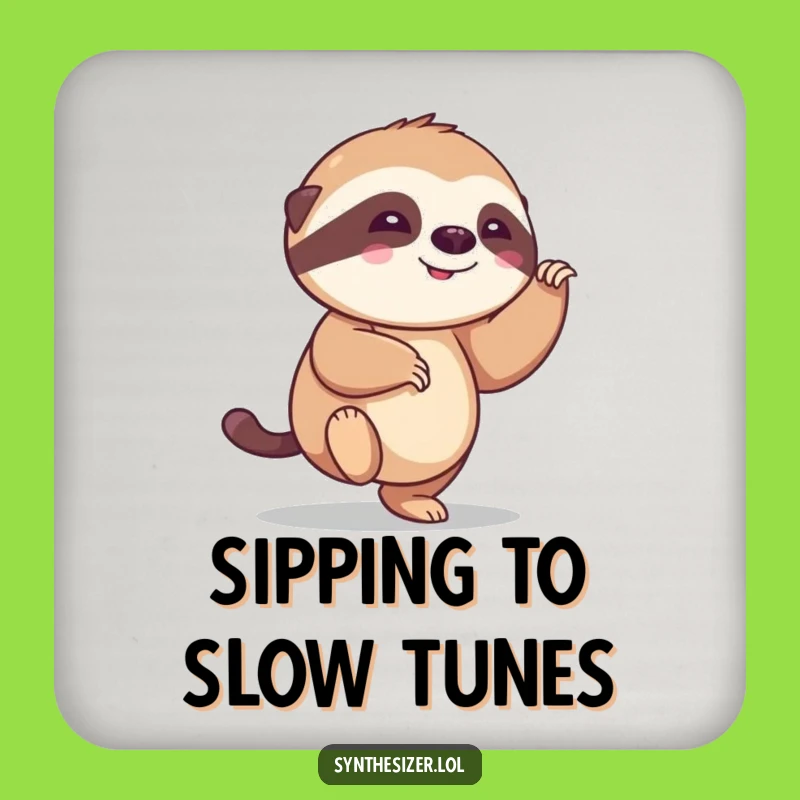 Funny Sloth Tapping Foot Coasters: Protect Surfaces with Hilarious Style