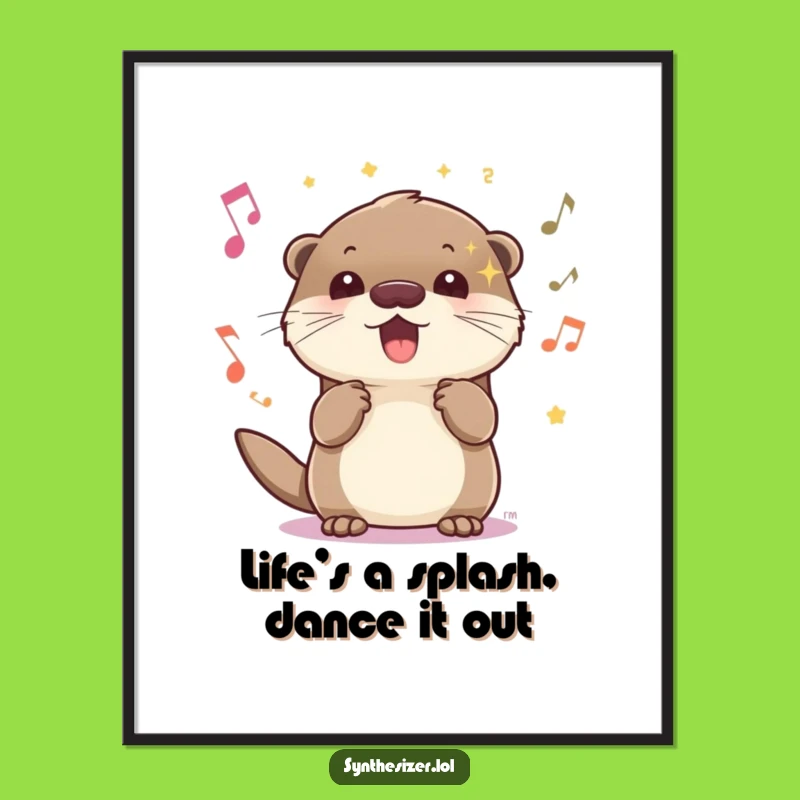 Funny Free Printable Wall Art: Otter's Energetic Vibe - Downloadable & Print at Home Decor