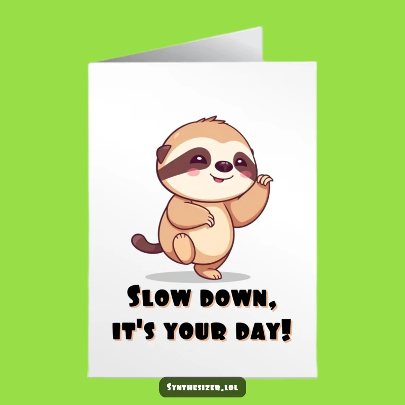 Free Printable Sloth Birthday Card: Funny Downloadable Gift for Chill Vibes