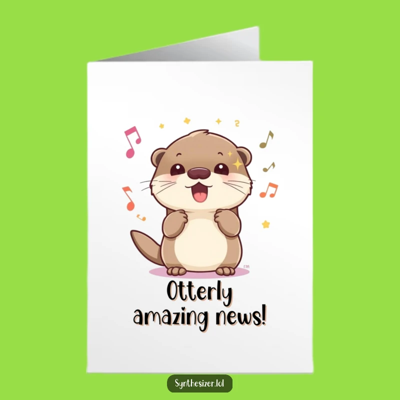 Free Printable Congrats Card: Otter Celebrates Success - Funny Downloadable & Print at Home