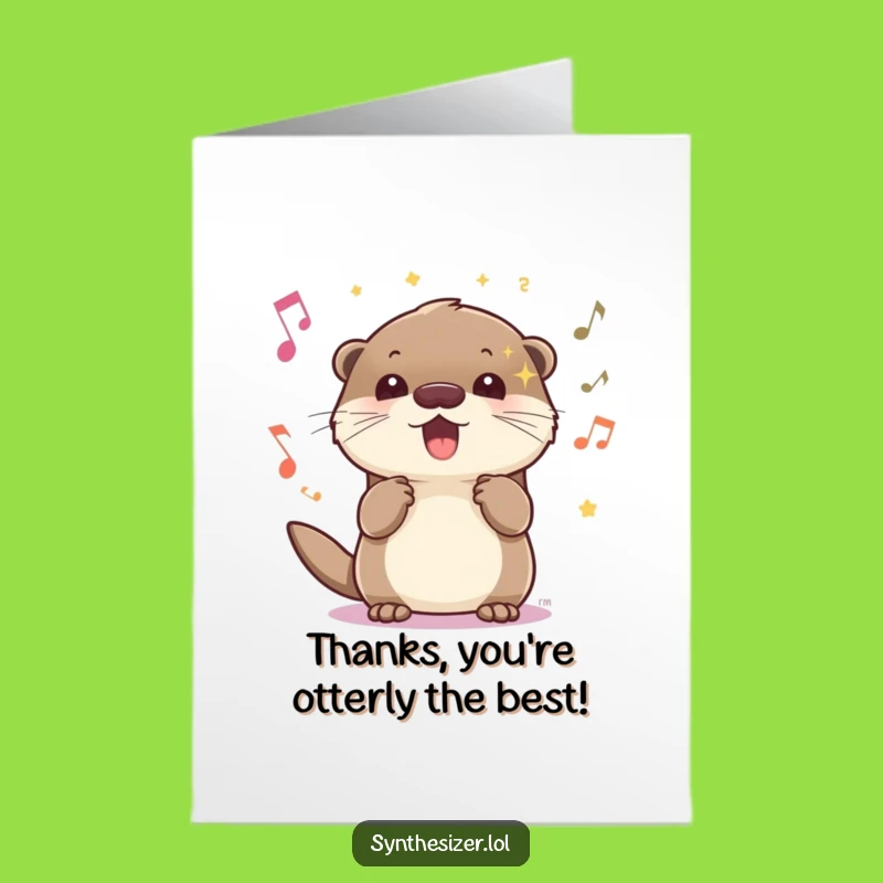 Funny Free Printable Thank You Card: Otter's Happy Thanks - Print at Home Downloadable