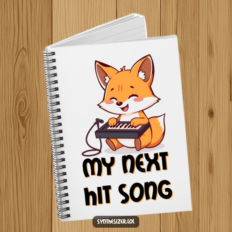 Funny Fox DJ Notebook: A cheerful fox gleefully plays a tiny keyboard mixer, perfect for capturing musical ideas and production notes.