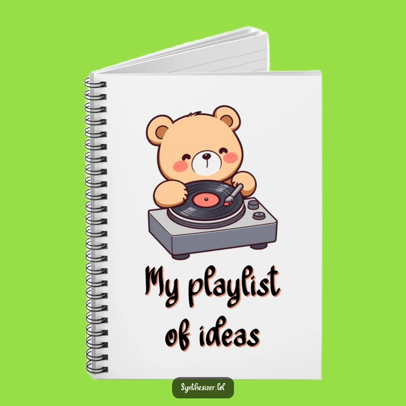 Funny Bear DJ Notebook: Kawaii Bear Spins Records, Hilarious Music Journal Gift