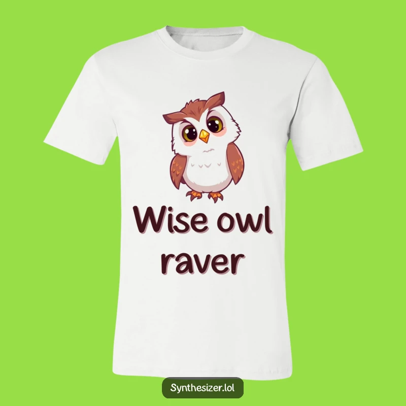 Funny Owl DJ Light T-Shirt: Curious Night Owl's Hilarious Party Tee