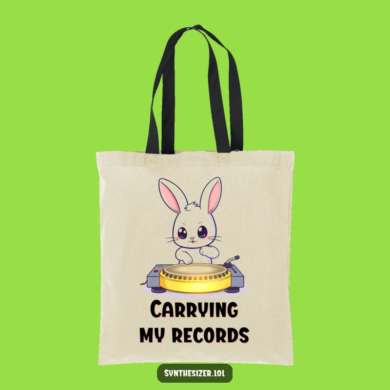 Funny Bunny DJ Tote Bag: Carry Your Tunes with This Hilarious Funny Gift