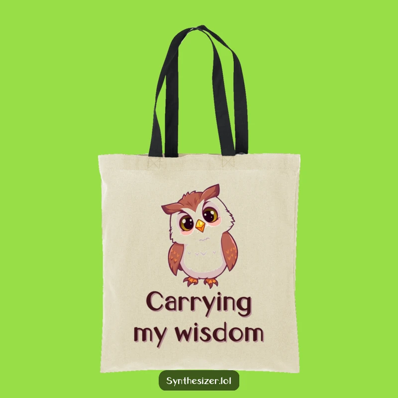 Funny Owl DJ Light Tote Bag: Carry Your Curiosity with Nightlife Flair