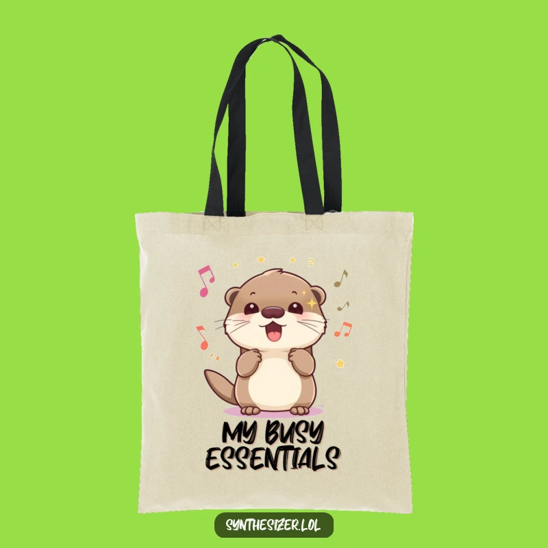 Funny Otter Music Tote Bag: Carry Your Sparkle with Joyful Flair