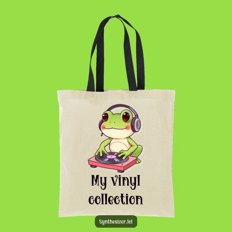 Funny Frog DJ Tote Bag: Carry Your Tunes with Musical Flair